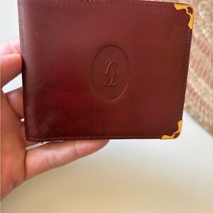 Vintage Cartier Burgundy Leather Wallet